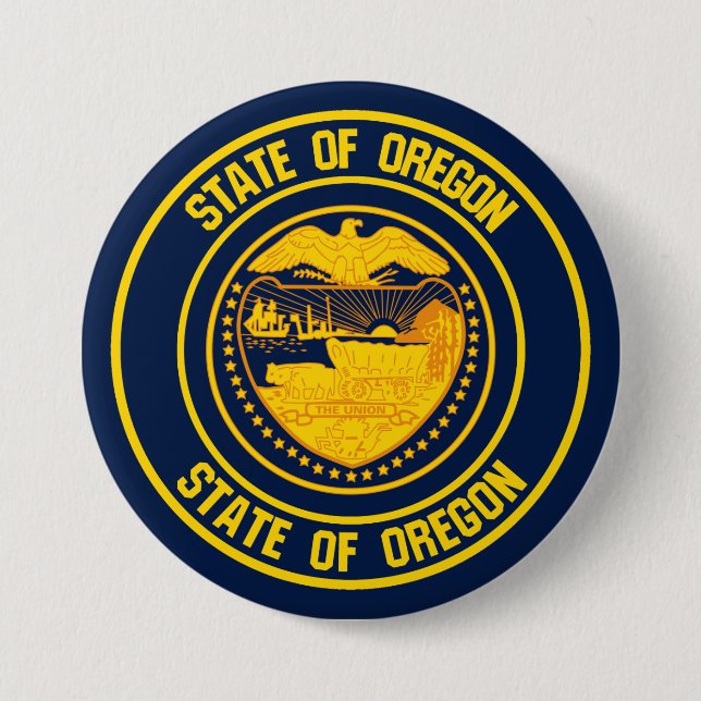 Oregon Round Emblem Knapp (Framsida)