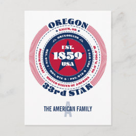 Oregon, Salem, OR, Patriotic, Monogram Vykort