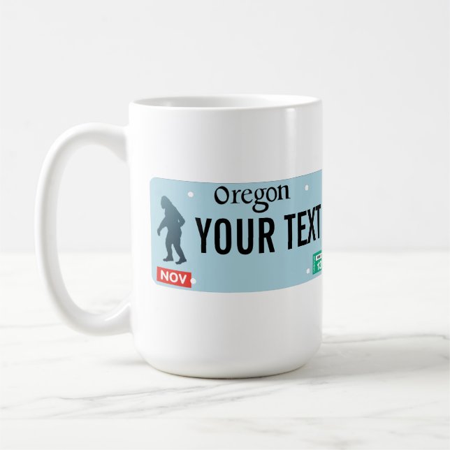 Oregon Sasquatch-licensskylt Kaffemugg (Vänster)