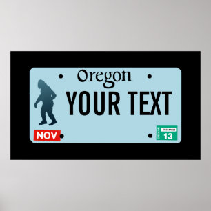 Oregon Sasquatch-licensskylt Poster