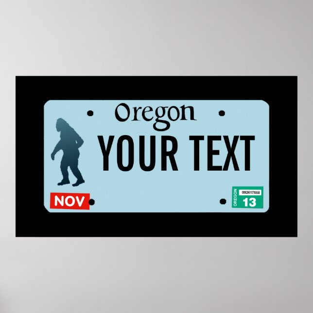 Oregon Sasquatch-licensskylt Poster (Framsidan)