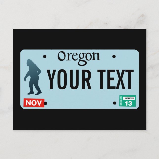 Oregon Sasquatch-licensskylt Vykort (Framsida)