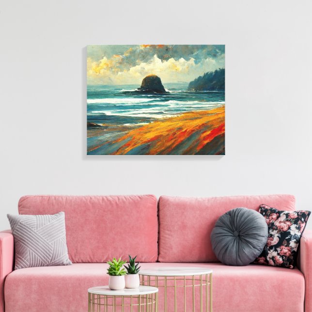 Oregon Seascape Kustdrömlandschaft Abstrakt Canvastryck (Insitu (Vardagsrum))