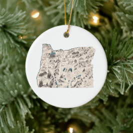 Oregon Shapon Vintage Bild Karta Antique-diagram Julgransprydnad Keramik
