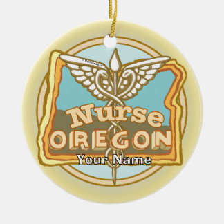 Oregon Sjuksköterska Caduceus Julgransprydnad Keramik