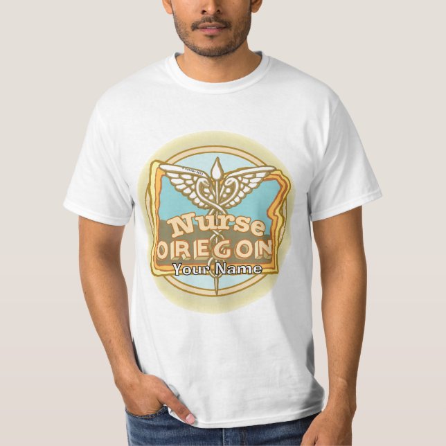 Oregon Sjuksköterska Caduceus T Shirt (Framsida)