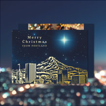 Oregon Skyline Jul Foto Folie Holiday Card