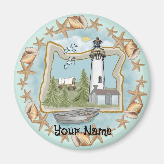 Oregon Snäckors fyr Magnet (Framsidan)