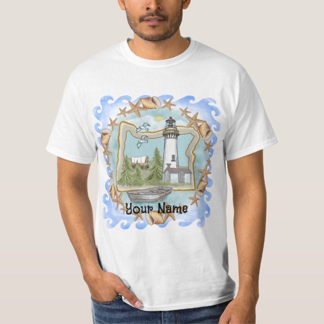 Oregon Snäckors fyr T Shirt (Framsida)