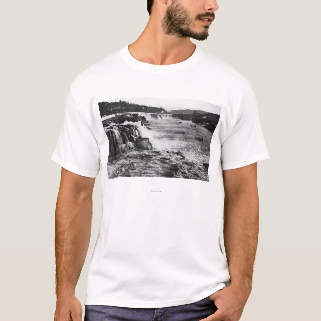 Oregon stad ELLER laxfiske på Willamette Tee Shirt (Framsida)