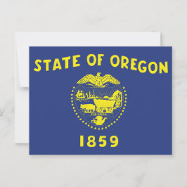 Oregon State Flag Two Sided Seal & Pioneer Vykort