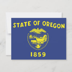 Oregon State Flagga Tvåsidig Sigill & Pionjär Vykort