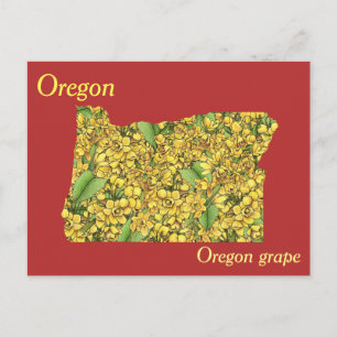 Oregon State Flower Collage Karta Vykort