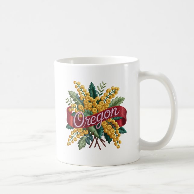 Oregon State Flowers Emblem Kaffemugg (Höger)