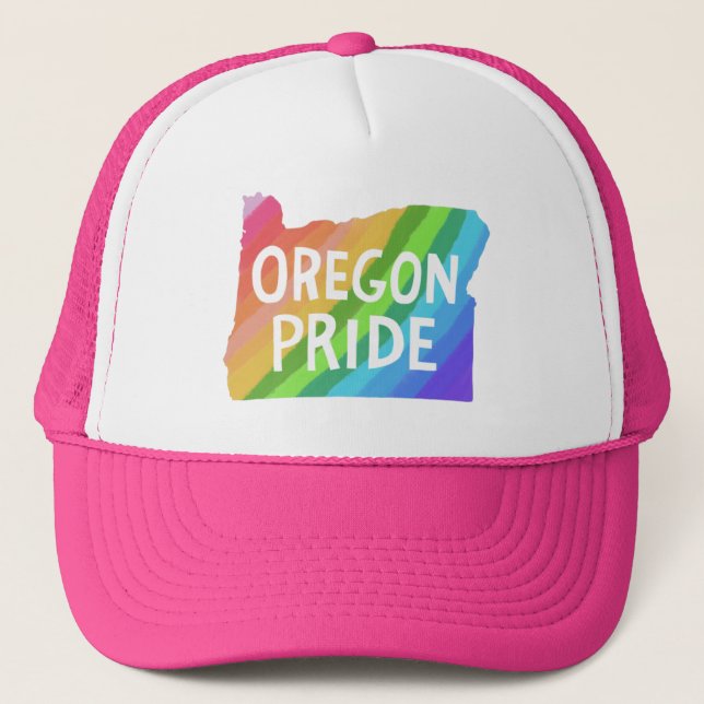 Oregon State Karta Illustration PRIDE RAINBOW Keps (Framsida)