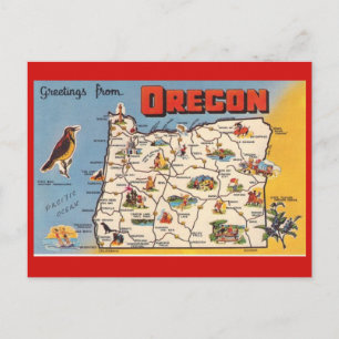 Oregon State Karta vykort