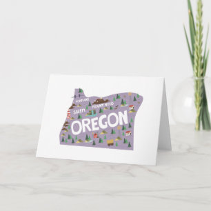 Oregon State Landmarks Notecards Tack Kort