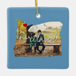 Oregon State Photo infoga och namn Julgransprydnad Keramik