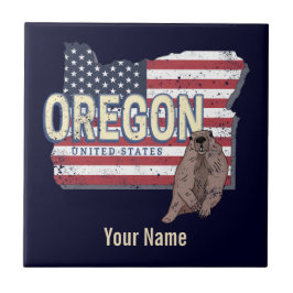 Oregon State United Stater Retro Karta USA Souveni Kakelplatta
