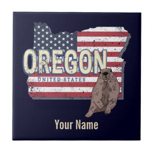 Oregon State United Stater Retro Karta USA Souveni Kakelplatta