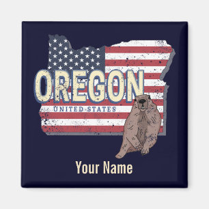 Oregon State United Stater Retro Karta USA Souveni Magnet