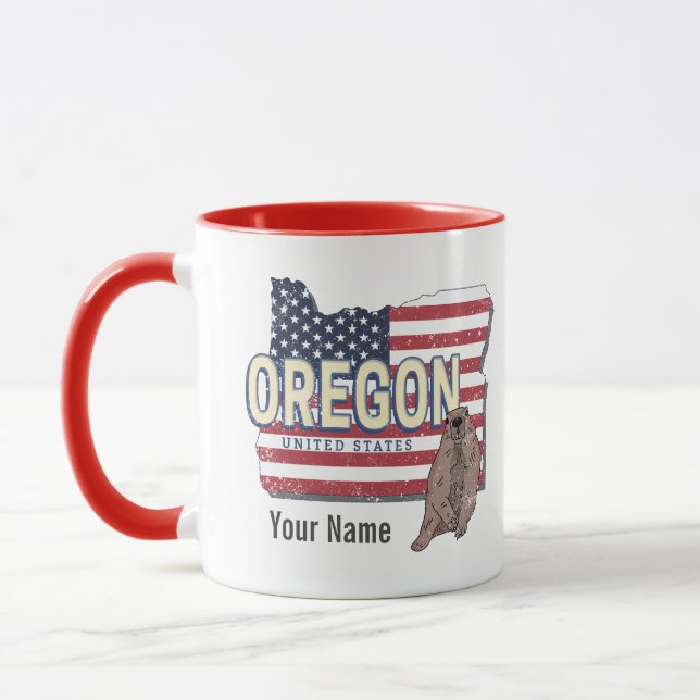 Oregon State United Stater Retro Karta USA Souveni Mugg (Vänster)