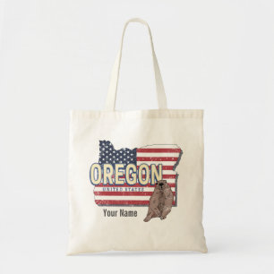Oregon State United Stater Retro Karta USA Souveni Tygkasse