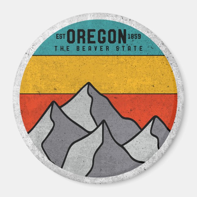 Oregon State Vintage Beaver Mountain Souvenir Magnet (Framsidan)