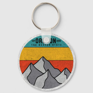 Oregon State Vintage Mountain Souvenir Nyckelring