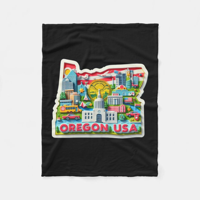 Oregon-staten i USA-fabriken Fleecefilt (Framsidan)