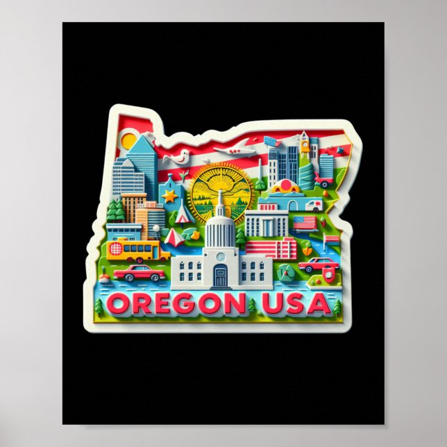 Oregon-staten i USA-fabriken Poster (Framsidan)