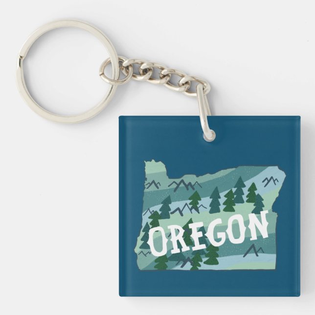 Oregon-staten Karta Illustration (Framsidan)