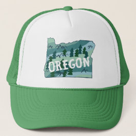 Oregon-staten Karta Illustration Keps