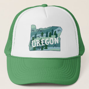 Oregon-staten Karta Illustration Keps