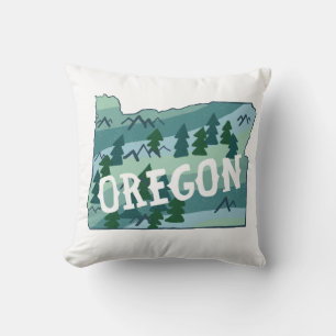 Oregon-staten Karta Illustration Kudde