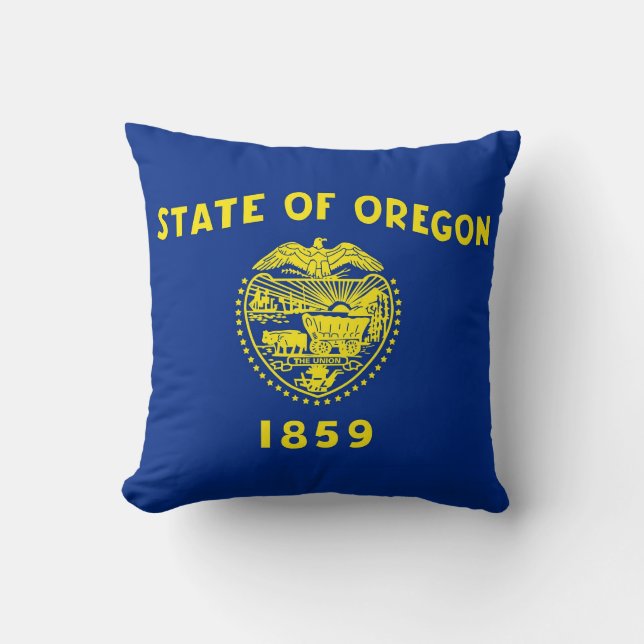 Oregon Statlig flagga American MoJo Pillow Kudde (Framsida)