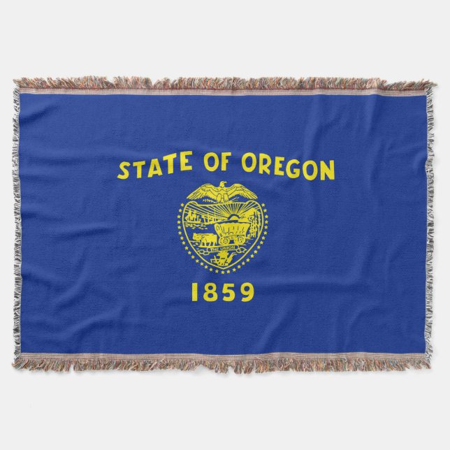 Oregon Statlig flagga Design Decor Filt (Framsidan)