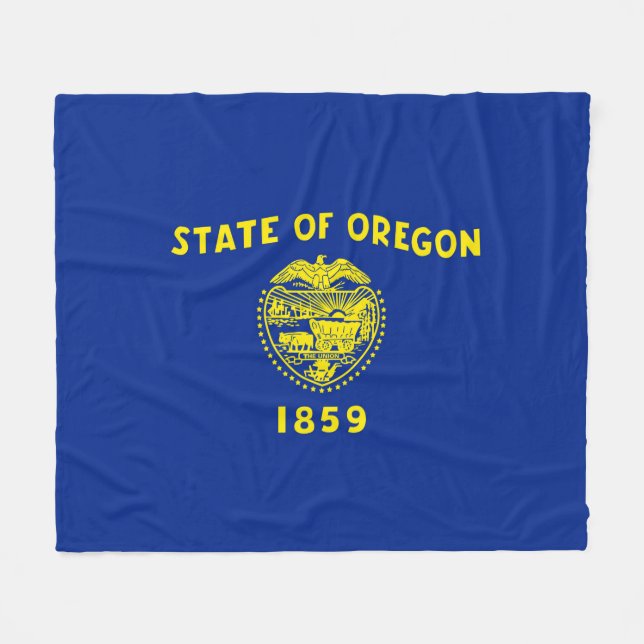 Oregon Statlig flagga Design Fleecefilt (Framsidan (Horisontell))