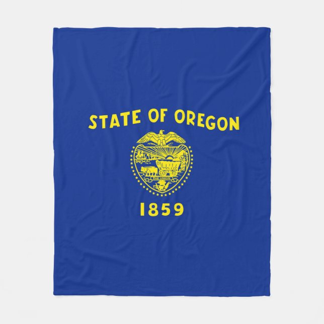 Oregon Statlig flagga Design Fleecefilt (Framsidan)