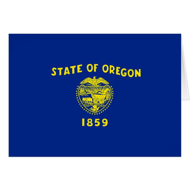 Oregon Statlig flagga Design Hälsningskort (Framsidan Horizontal)