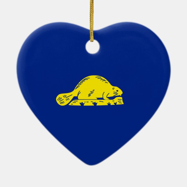 Oregon Statlig flagga Design Julgransprydnad Keramik (Baksidan)