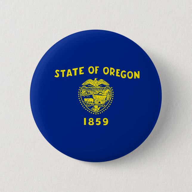 Oregon Statlig flagga Design Knapp (Framsida)