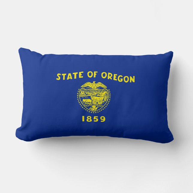 Oregon Statlig flagga Design Lumbarkudde (Framsida)
