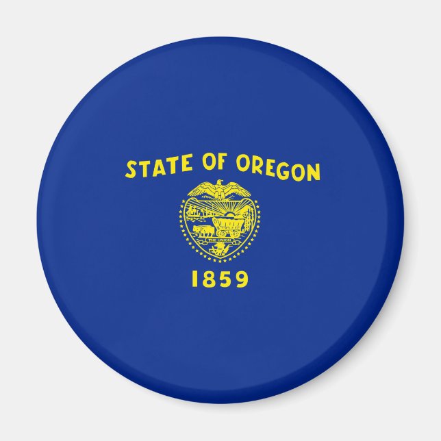 Oregon Statlig flagga Design Magnet (Framsidan)