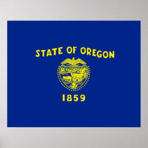 Oregon Statlig flagga Design Poster