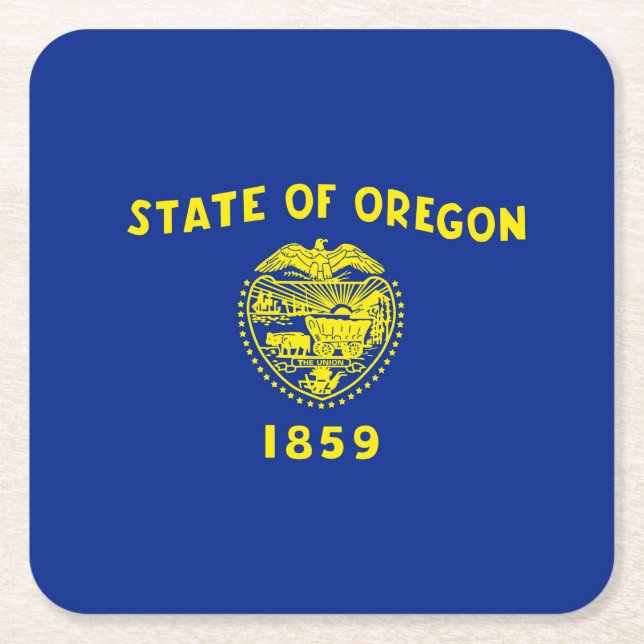 Oregon Statlig flagga Design Underlägg Papper Kvadrat (Framsidan)