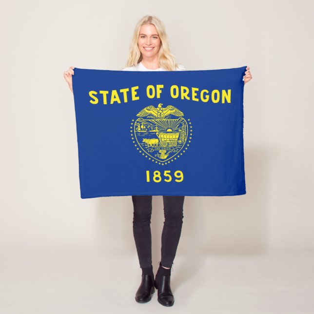 Oregon Statlig flagga Fleecefilt (På plats)