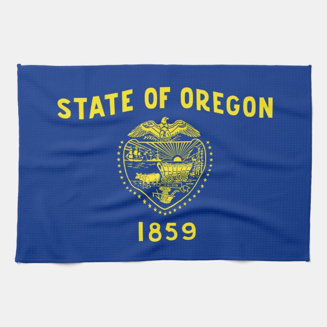 Oregon Statlig flagga Kökshandduk (Horisontell)