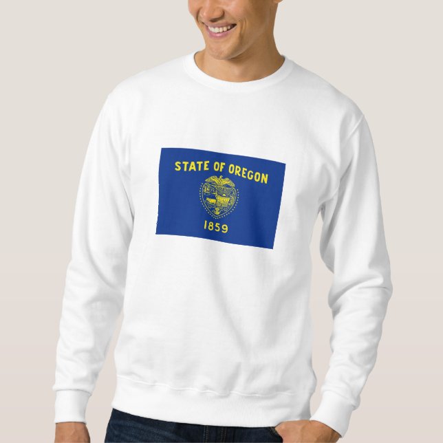 Oregon Statlig flagga Lång Ärmad Tröja (Framsida)