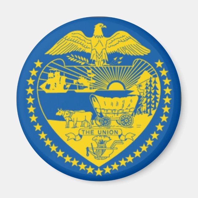 Oregon Statlig flagga Magnet (Framsidan)